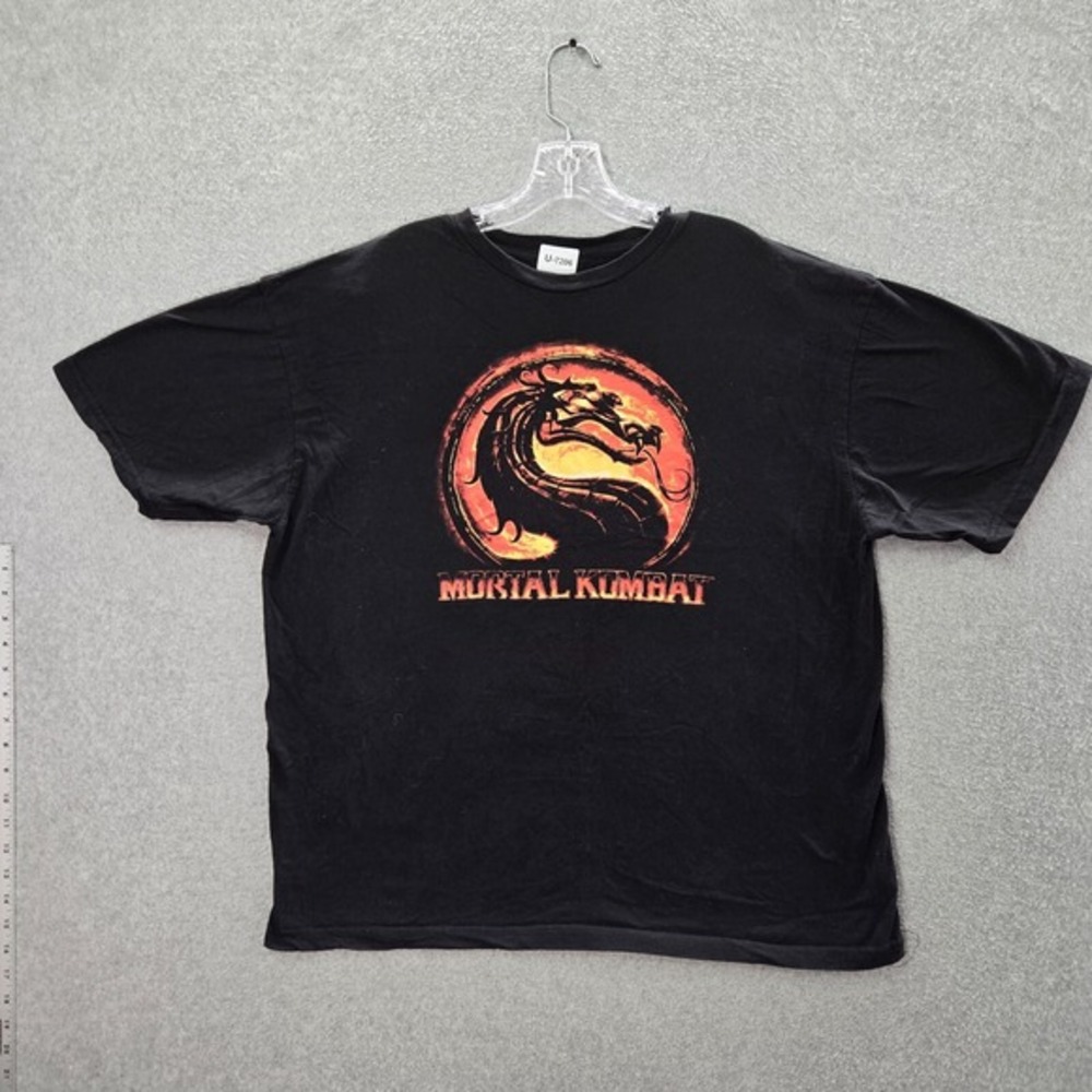 Mortal Kombat Men Shirt XL Black Logo Graphic Crew Neck Short Sleeve Tee